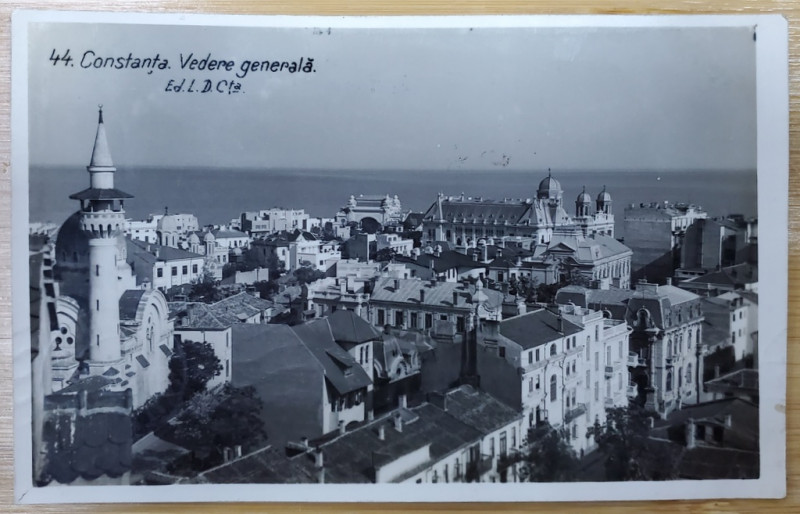 CONSTANTA , VEDERE GENERALA AERIANA , FOTOGRAFIE TIP CARTE POSTALA , 1937