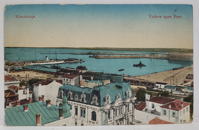 CONSTANTA , VEDERE SPRE PORT , CARTE POSTALA ,  1922