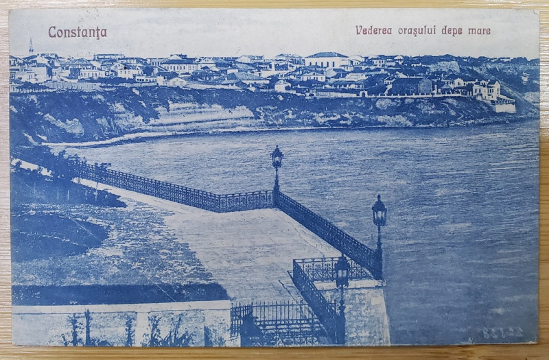 CONSTANTA , VEDEREA ORASULUI DEPE MARE , CARTE POSTALA , 1927