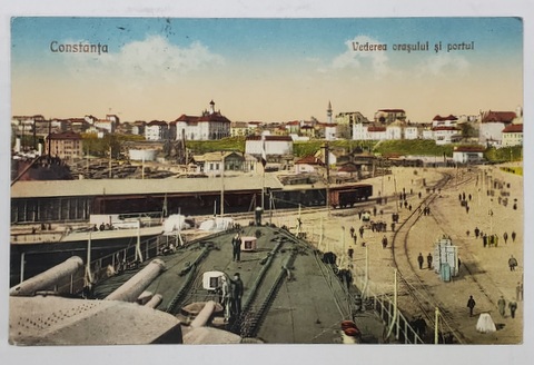 CONSTANTA , VEDEREA ORASULUI SI PORTUL , CARTE POSTALA ILUSTRATA , 1929