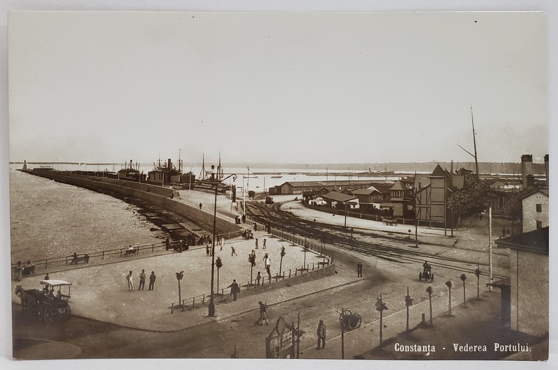 CONSTANTA , VEDEREA  PORTULUI , FOTOGRAFIE FORMAT CARTE POSTALA , INCEPUTUL SEC. XX