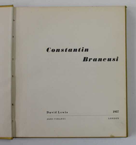 CONSTANTIN BRANCUSI by DAVID LEWIS , 1957