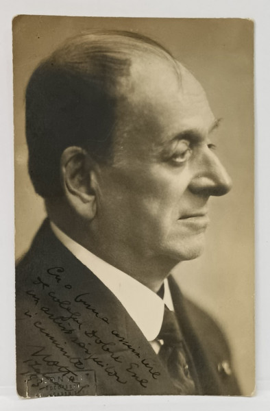 CONSTANTIN NOTTARA , ACTOR ROMAN 1859 -1935 , FOTOGRAFIE - PORTRET CU DEDICATIA ARTISTULUI , 1931