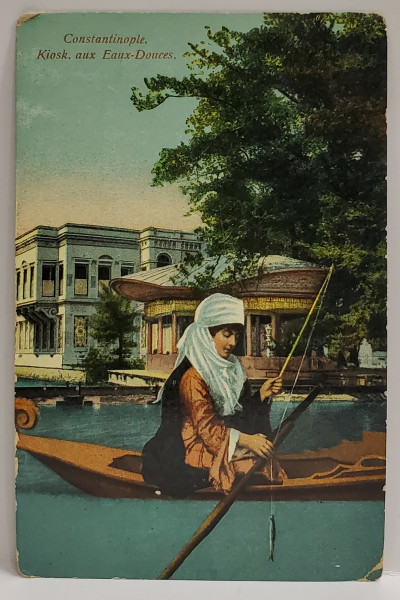 CONSTANTINOPOLE , KIOSK.  AUX EAUX - DOUCES , CARTE POSTALA ILUSTRATA , PERIOADA INTERBELICA