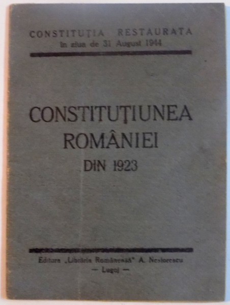 CONSTITUTIA ROMANIEI DIN 1923
