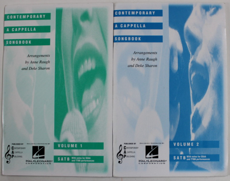 CONTEMPORARY A CAPELLA SONGBOOK , arrangements by ANNE RAUGH and DEKE SHARON , TWO VOLUMES , 1997