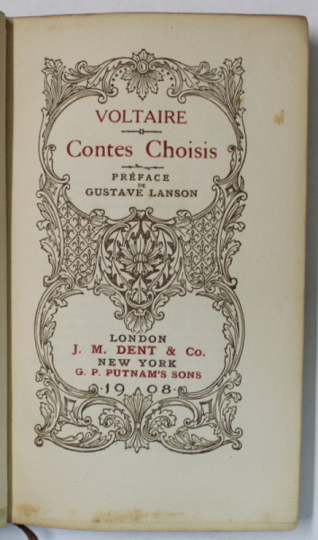 CONTES CHOISIS par VOLTAIRE , 1908