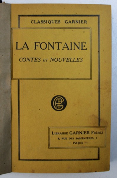 CONTES ET NOUVELLES par LA FONTAINE , 1925