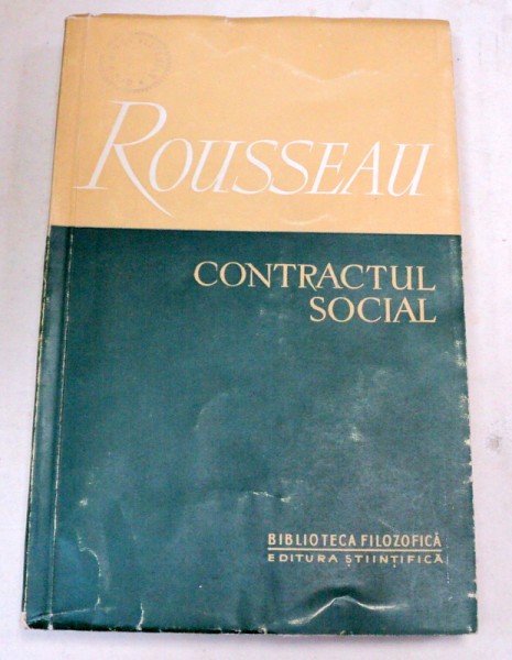 CONTRACTUL SOCIAL-ROUSSEAU  1957