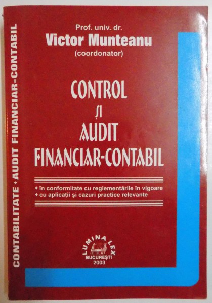 CONTROL SI AUDIT FINANCIAR - CONTABIL de VICTOR MUNTEANU , 2003