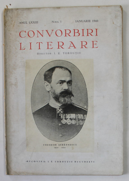 CONVORBIRI LITERARE , ANUL LXXIII , NR. 1 , IANUARIE , 1940