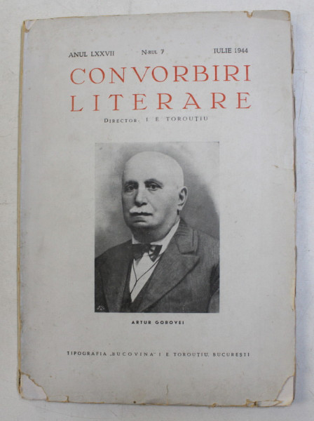 CONVORBIRI LITERARE , ANUL LXXVII , NR. 7 , IULIE 1944