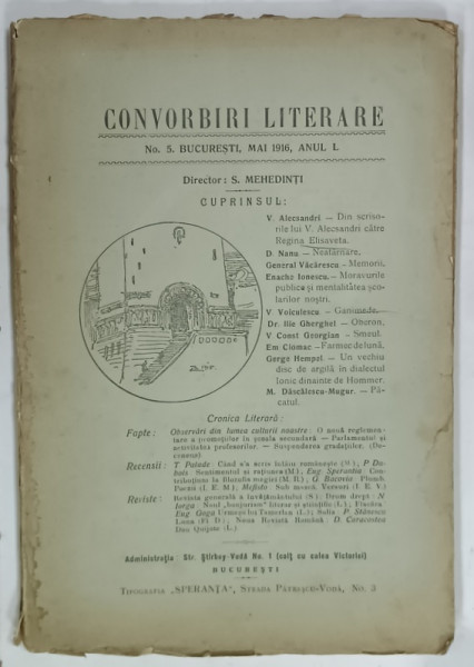 CONVORBIRI LITERARE , No. 5 , 1916
