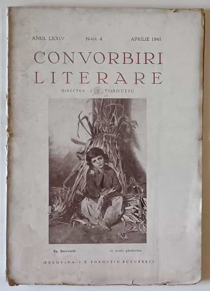 CONVORBIRI LITERARE , REVISTA , NR. 4 , APRILIE , 1941