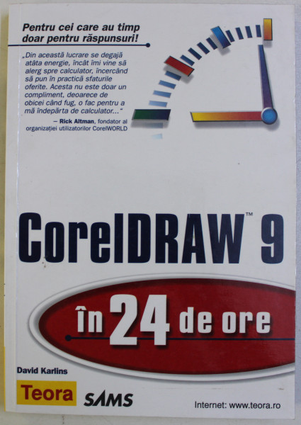 CORELDRAW 9 IN 24 DE ORE de DAVID KARLINS , 2000