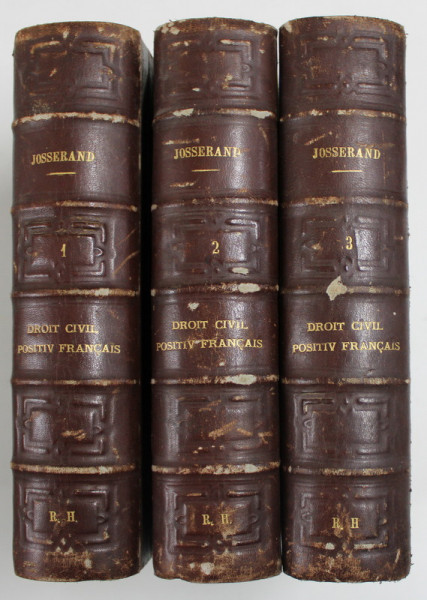COURS DE DROIT CIVIL POSITIF FRANCAIS , TOMES I - III par LOUIS JOSERRAND , 1930