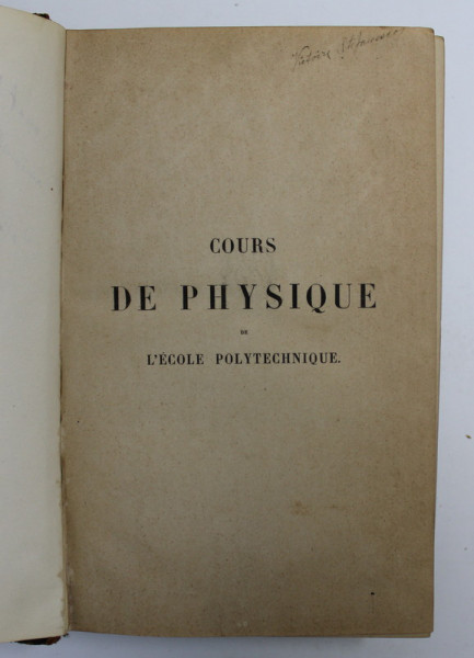 COURS DE PHYSIQUE DE L 'ECOLE POLYTECHNIQUE par M. J. JAMIN , TOME QUATRIEME ,  1890