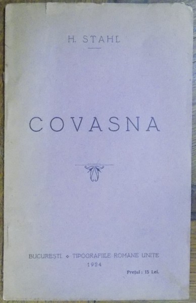 COVASNA de H. STAHL , 1924