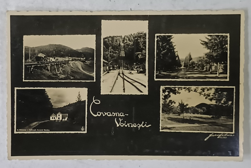 COVASNA - VOINESTI , FOTO - MONTAJ CU CINCI IMAGINI DIN LOCALITATE , CARTE POSTALA , 1939