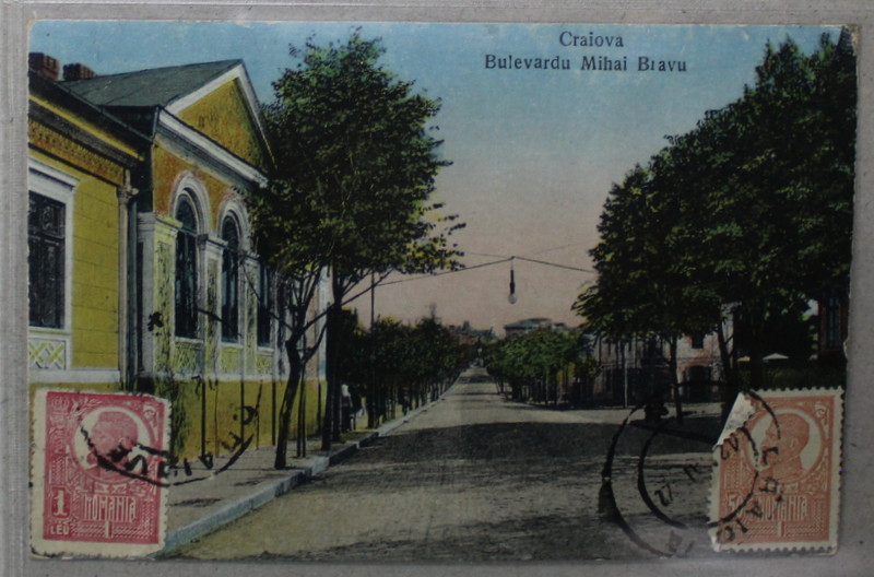 CRAIOVA , BULEVARDUL MIHAI BRAVU , CARTE POSTALA ILUSTRATA , 1922
