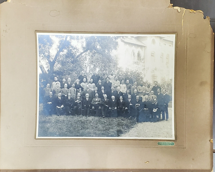 CRAIOVA , FOTOGRAF  M.K. DUDINSKY , FOTOGRAFIE DE GRUP IN EXTERIOR , MILITARI SI CIVILI , INCEPUTUL SEC. XX