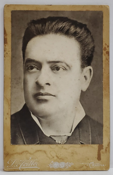 CRAIOVA , STUDIO D. HEITLER , PORTRETUL UNUI BARBAT , FOTOGRAFIE CABINET , SFARSITUL SEC. XIX