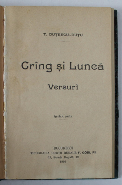CRANG SI LUNCA , versuri de T. DUTESCU - DUTU , 1896, PREZINTA INSEMNARI PE FORZAT