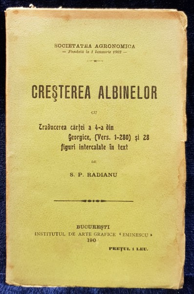 CRESTEREA ALBINELOR  de S. P. RADIANU - BUCURESTI, 1904
