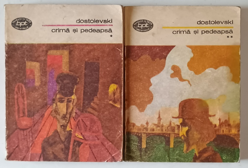 CRIMA SI PEDEAPSA , VOL I , II de DOSTOIEVSKI  1957 *PREZINTA URME DE UZURA