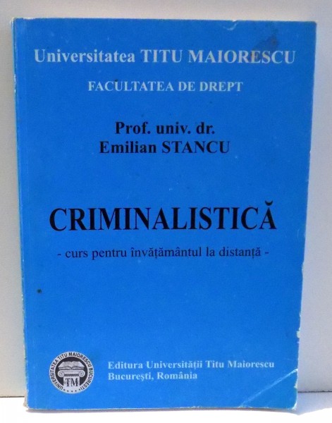 CRIMINALISTICA de EMILIAN STANCU , 2004