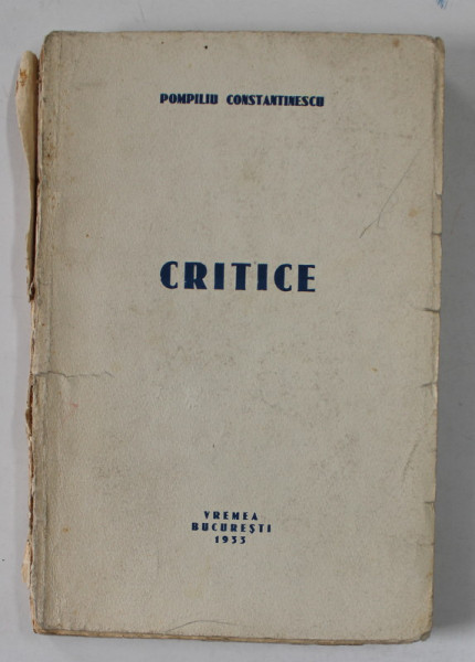 CRITICE de POMPILIU CONSTANTINESCU , 1933