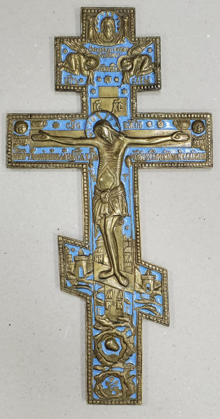 Cruce din bronz si email, Rusia, cca. 1900