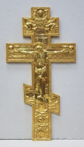 Crucifix din bronz aurit, Rusia, cca. 1900