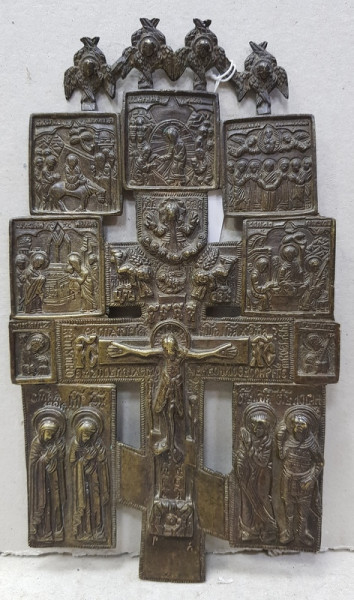 Crucifix rusesc din bronz, sec. XIX