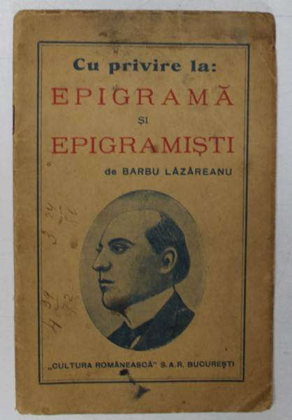 CU PRIVIRE LA EPIGRAMA SI EPIGRAMISTI de BARBU LAZAREANU