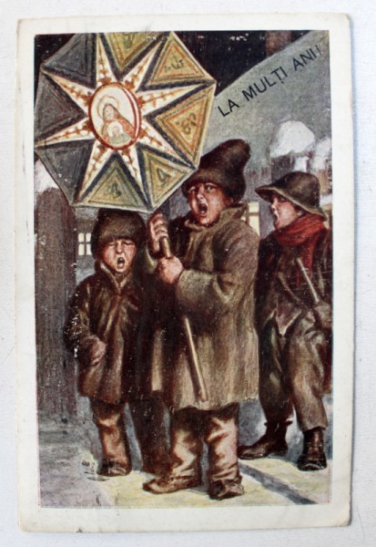 " CU STEAUA " - de pictorul ARIE MURNU , CARTE POSTALA ILUSTRATA