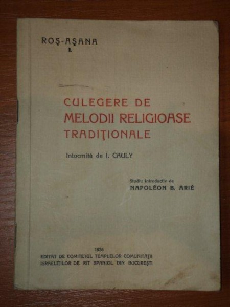 CULEGERE DE MELODII RELIGIOASE TRADITIONALE-I.CAULY,1936