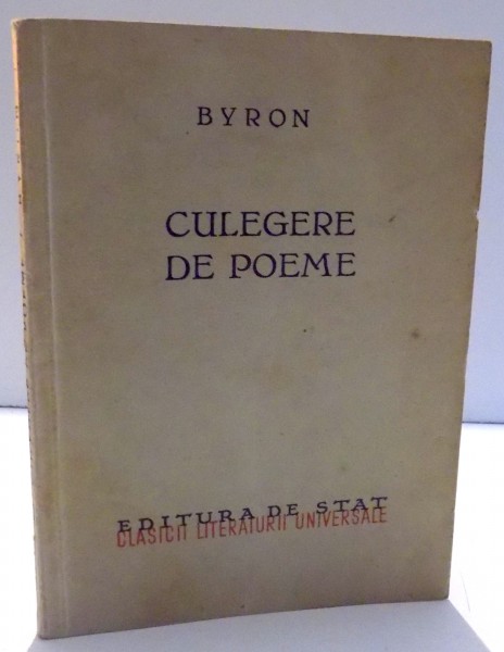 CULEGERE DE POEME de BYRON , 1949