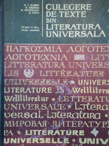 CULEGERE DE TEXTE DIN LITERATURA UNIVERSALA  BUCURESTI 1967