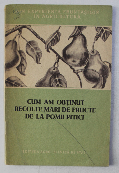 CUM AM OBTINUT RECOLTE MARI DE FRUCTE DE LA POMII PITICI de BERCZI ENDRE , 1956