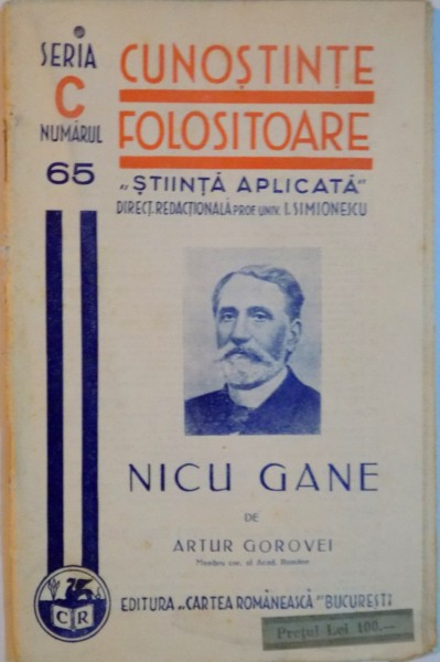 CUNOSTINTE FOLOSITOARE DIN LUMEA LARGA, NICU GANE de ARTUR GOROVEI, SERIA C, NO.65, 937