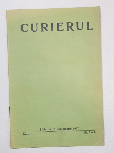 CURIERUL, ANUL I, NR. 8-9, SIBIU, LA 15 SEPTEMBRIE1937
