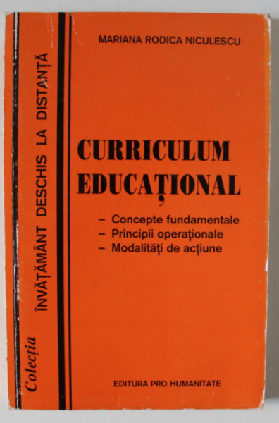 CURRICULUM EDUCATIONAL de MARIANA RODICA NICULESCU , 2000