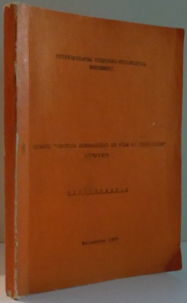 CURSUL "TEHNICA SCENARIULUI DE FILM SI TELEVIZIUNE" , 1978