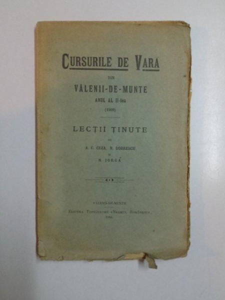 Korean import Therapy CURSURILE DE VARA DIN VALENII DE MUNTE. ANUL AL II-LEA (1909). LECTII  TINUTE de A.C.