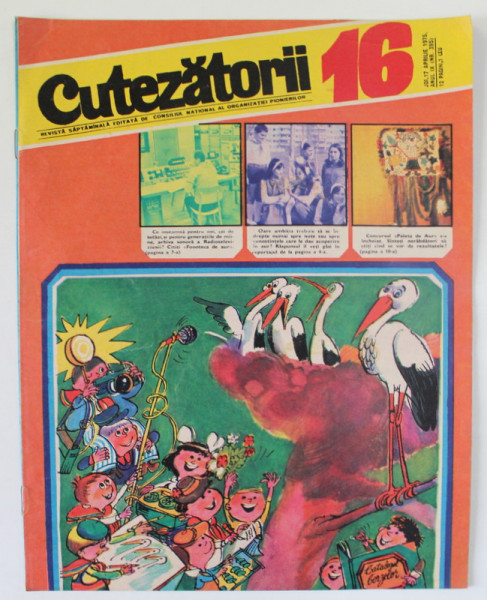 CUTEZATORII , REVISTA SAPTAMANALA EDITATA DE CONSILIUL NATIONAL AL ORGANIZATIEI PIONIERILOR , NR. 16 , 1975