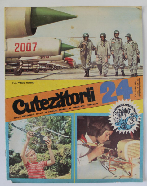 CUTEZATORII , REVISTA SAPTAMANALA EDITATA DE CONSILIUL NATIONAL AL ORGANIZATIEI PIONIERILOR , NR. 24 , 1975