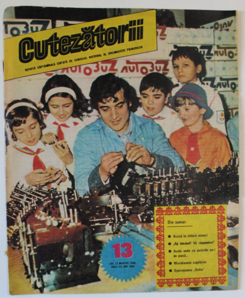 CUTEZATORII , REVISTA SAPTAMANALA EDITATA DE CONSILIUL NATIONAL AL ORGANIZATIEI PIONIERILOR , NR.13 , 1986