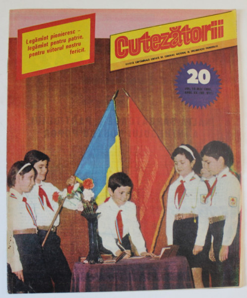 CUTEZATORII , REVISTA SAPTAMANALA EDITATA DE CONSILIUL NATIONAL AL ORGANIZATIEI PIONIERILOR , NR.20 , 1986