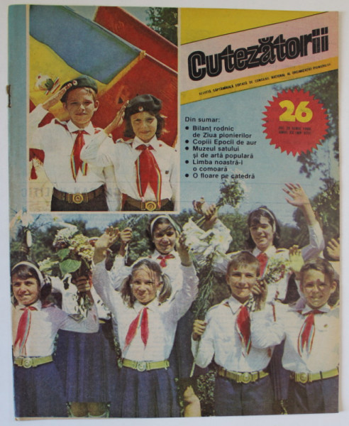 CUTEZATORII , REVISTA SAPTAMANALA EDITATA DE CONSILIUL NATIONAL AL ORGANIZATIEI PIONIERILOR , NR.26 , 1986